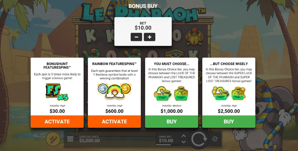 Le Pharaoh Bonus